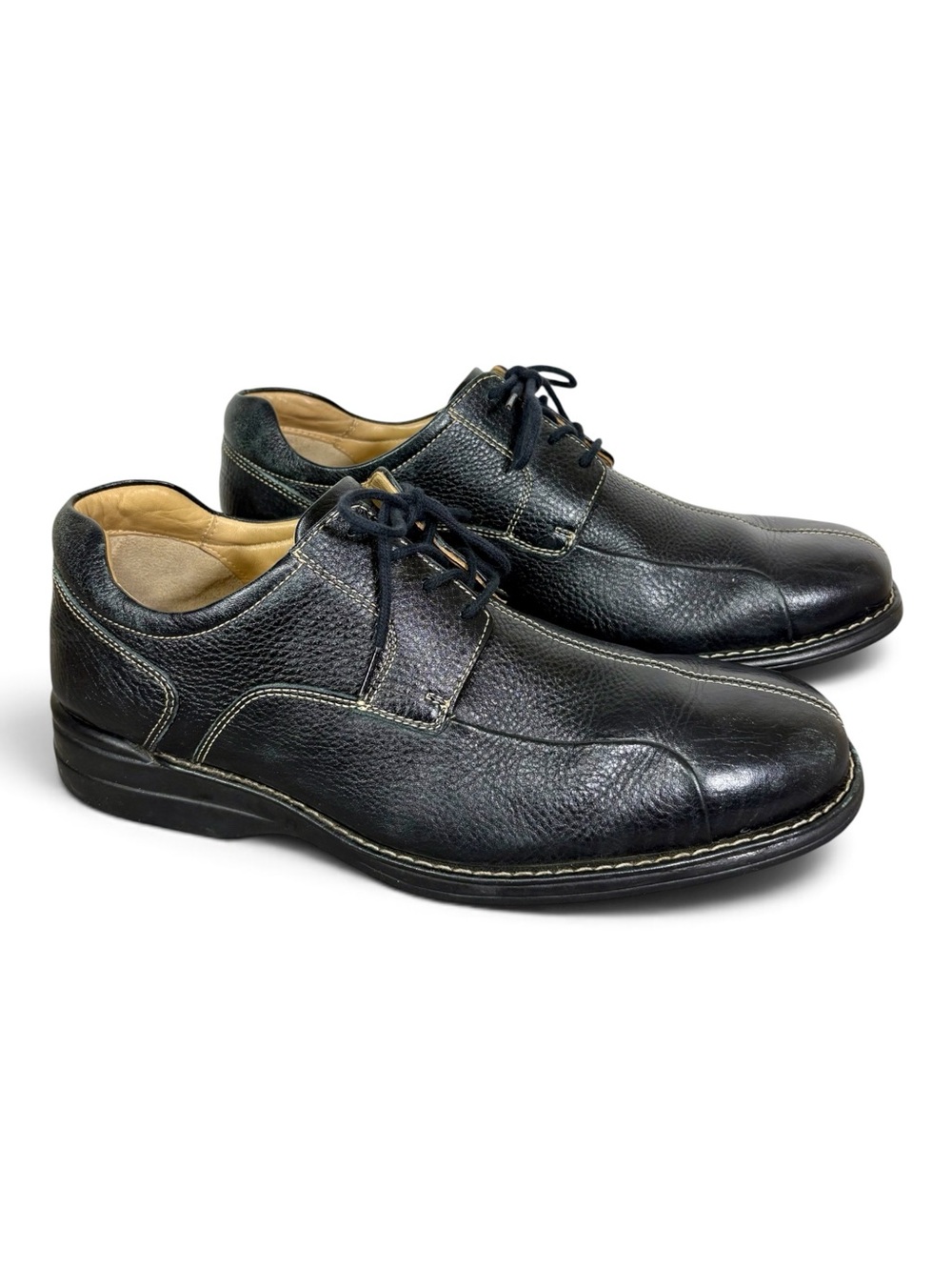 Johnston & Murphy 20-7222 Black Sheepskin Derby Lace-Up Shoes- men’s 11.5 W